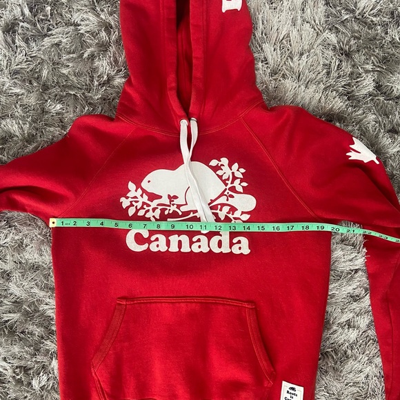 Roots Canada Women Red and White Logo Long Sleeve Hoodie. Size S. Used. - Picture 8 of 14